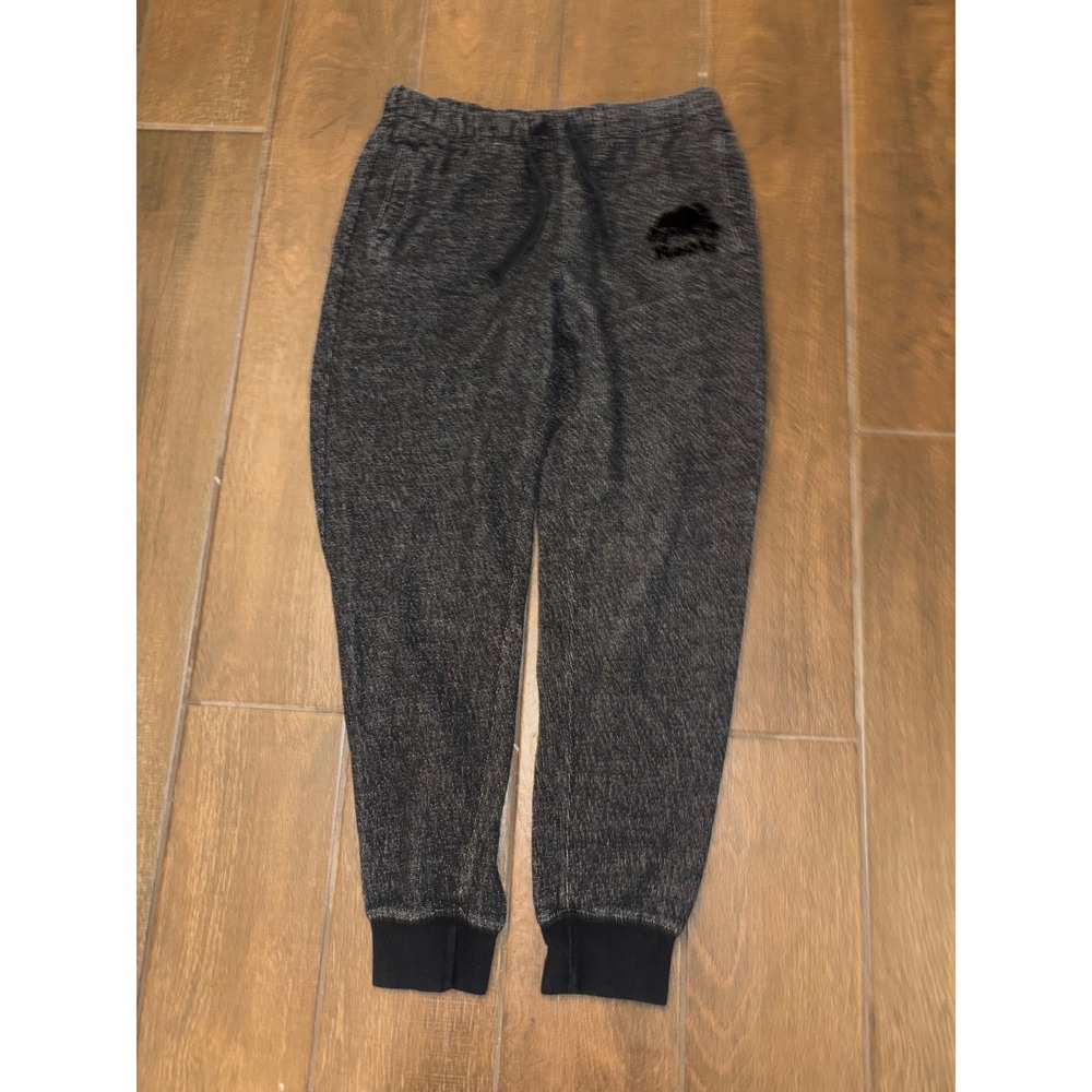 Roots Canada Jogger Sweatpants Small Black Cozy Marled Fleece Loungewear